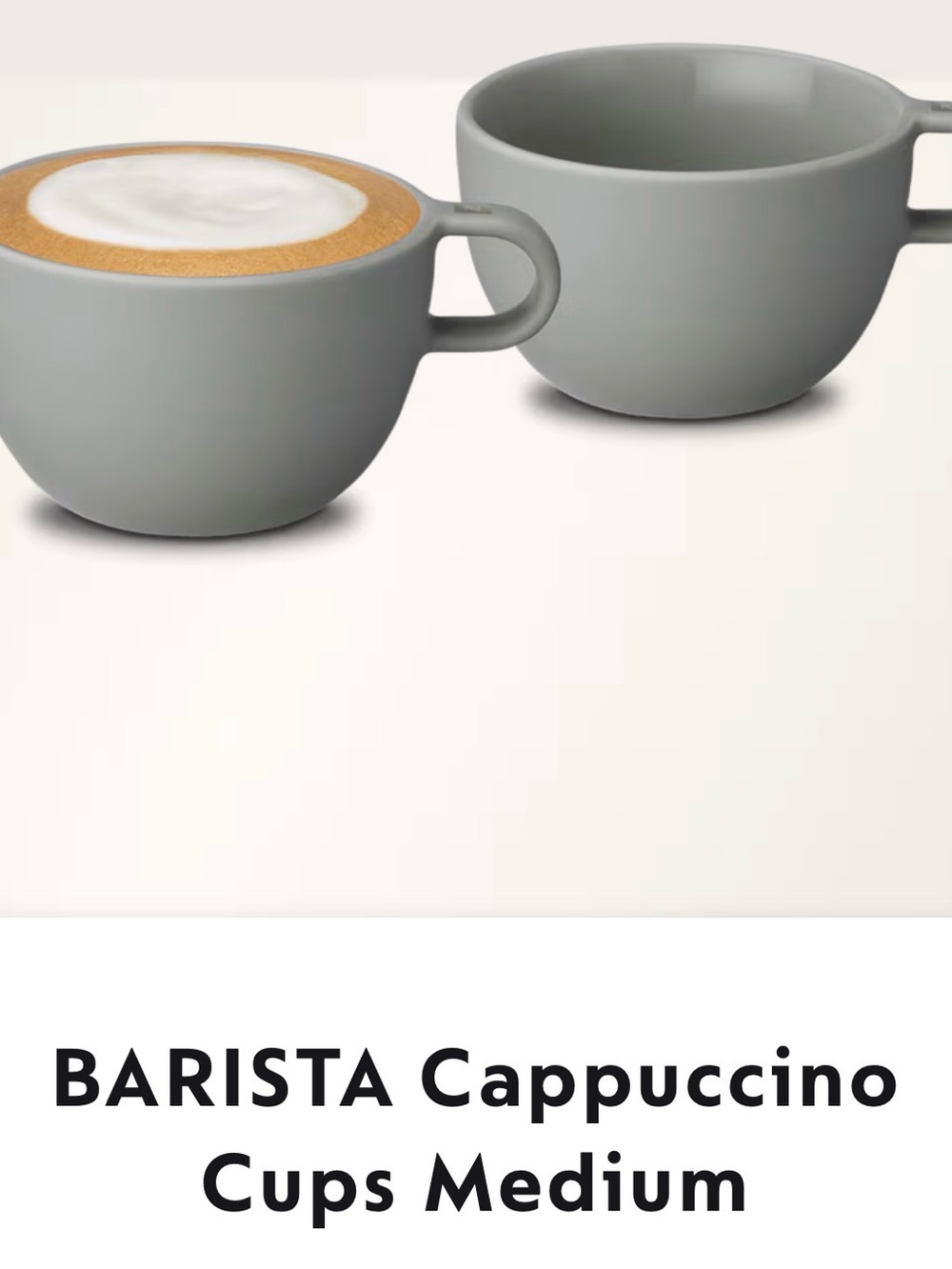Espresso Medium Cappuccino 2 Cups in Matte Gray